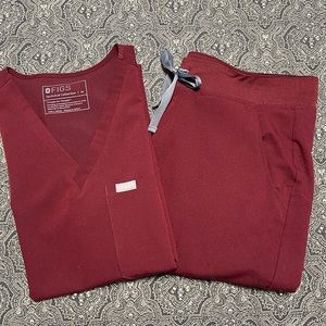 Burgundy FIGS medium scrubs set